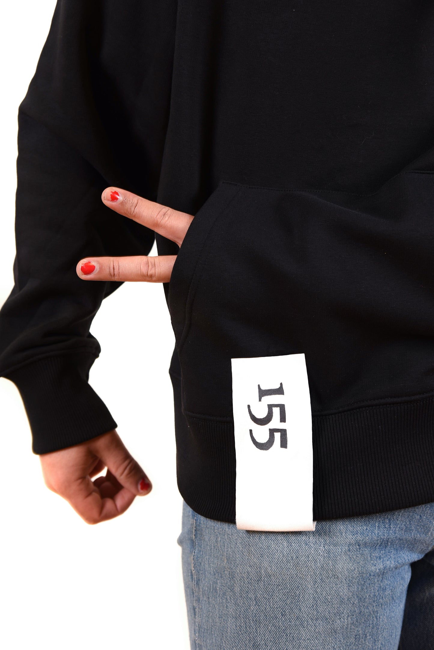 Zwarte 155 hoodie